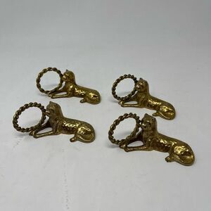 Set of 4 Vtg Bombay Company Napkin Rings Leopard Cheetah Jaguar Grandmillenial